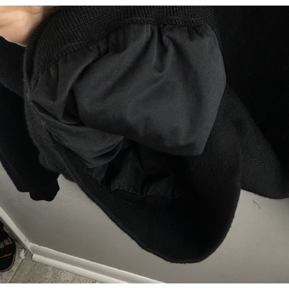 FOOTJOY Size Large 100% Wool 1/2 Zip Fully Lined Golf Sweater Jacket Black Mens - Picture 7 of 9